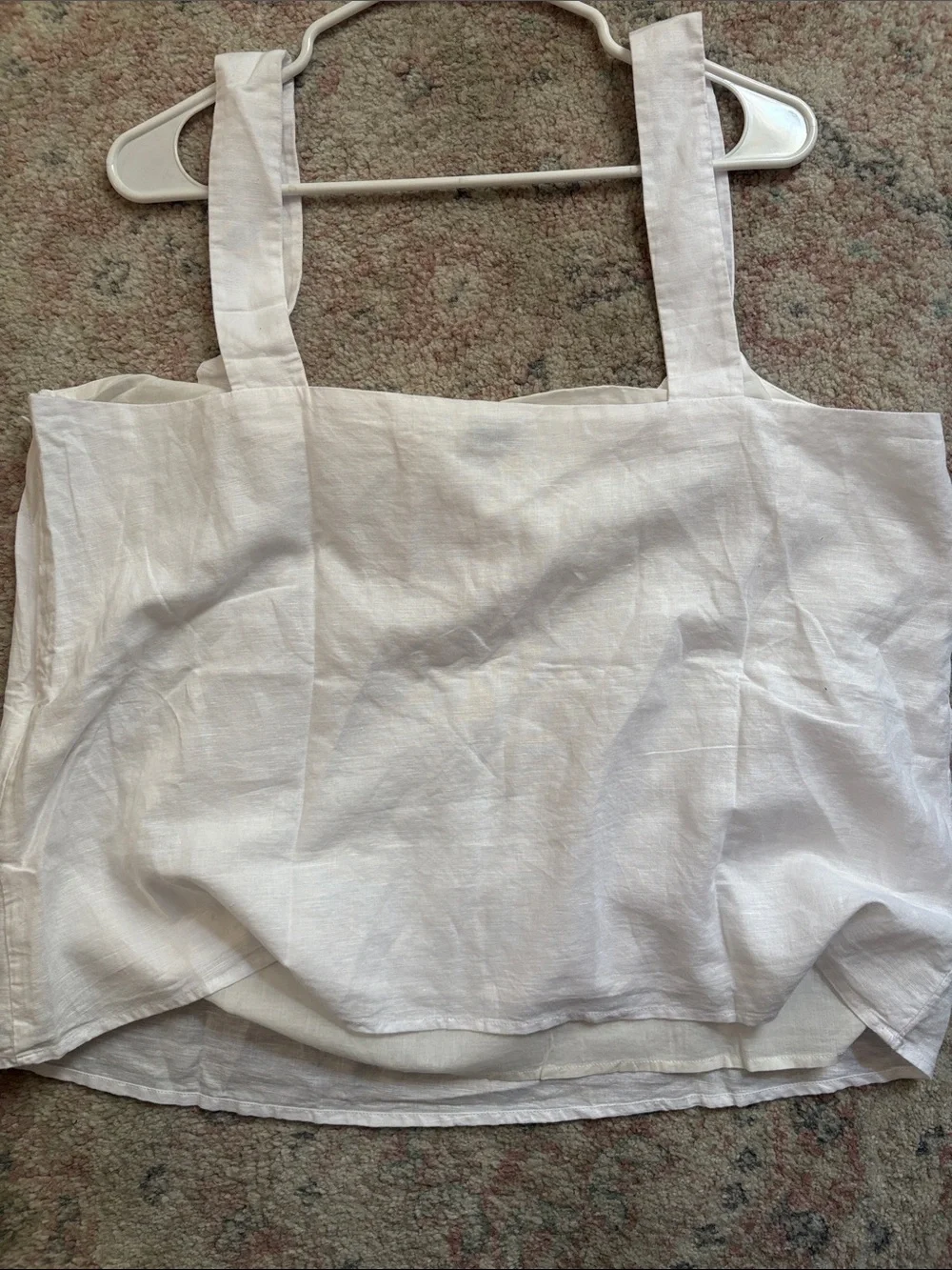 J. Crew White Linen Square Neck Tank NWT size xxl